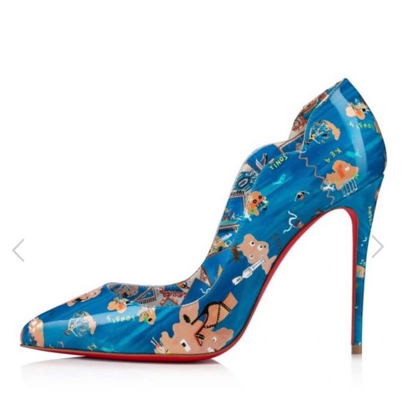 💙 Christian Louboutin Hot Chick 100 Odissey Patent Pumps Heels Greek Myk… - Picture 2 of 11